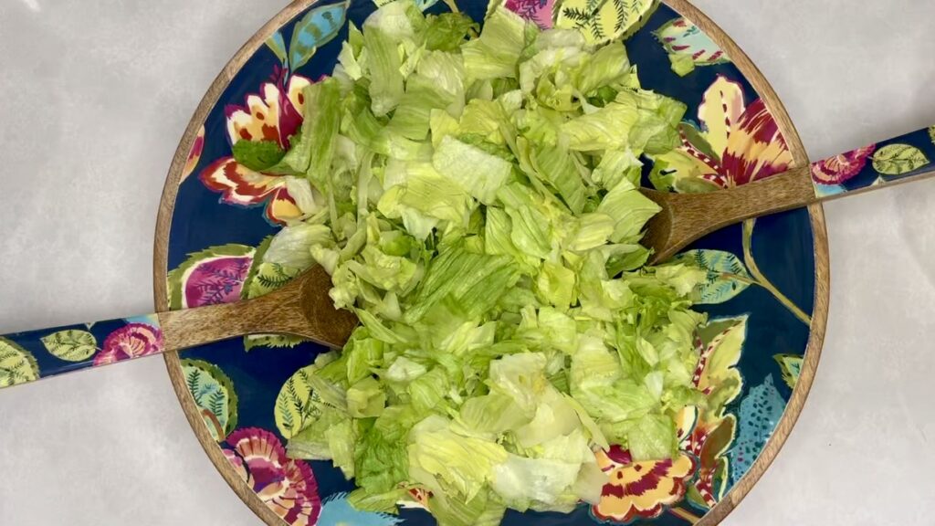 chopped lettuce in a bowl