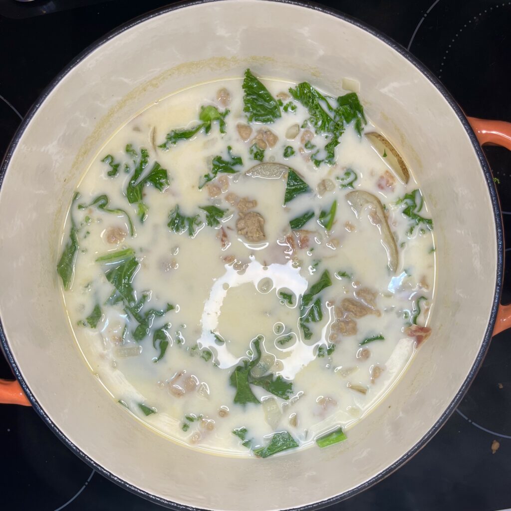 pot of cooked zesty Italian soup on stove