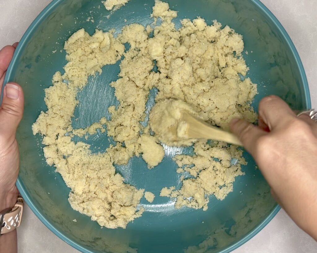 granulated sugar and butter in a bowl