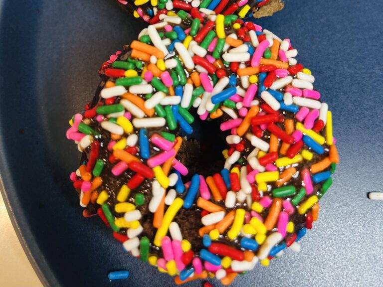 Chocolate Frosted Sprinkle Donuts