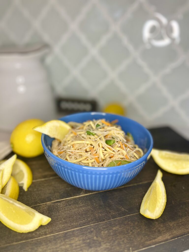 A bowl filled with pancit