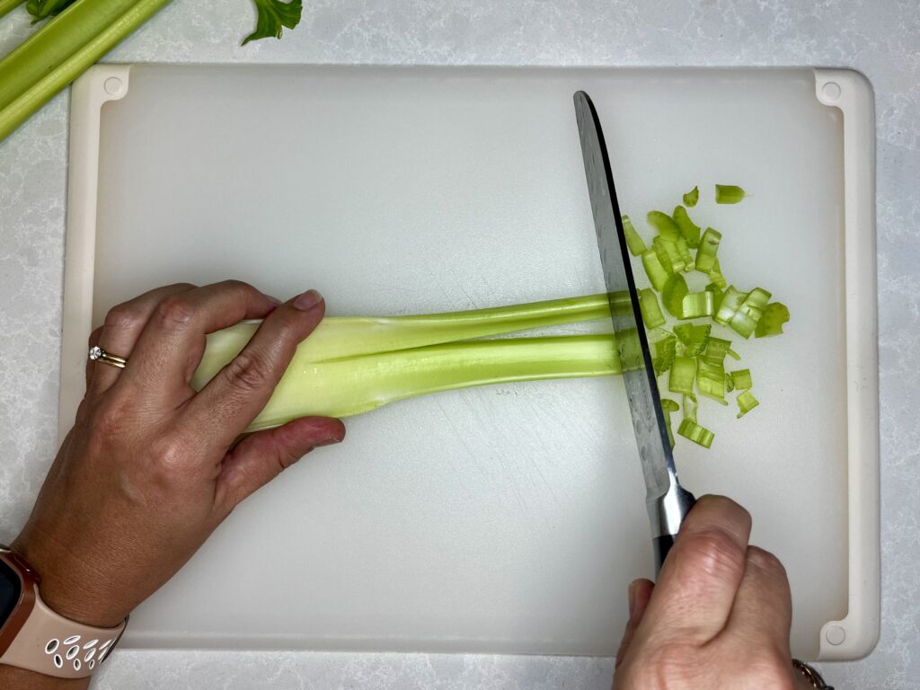 celery being diced