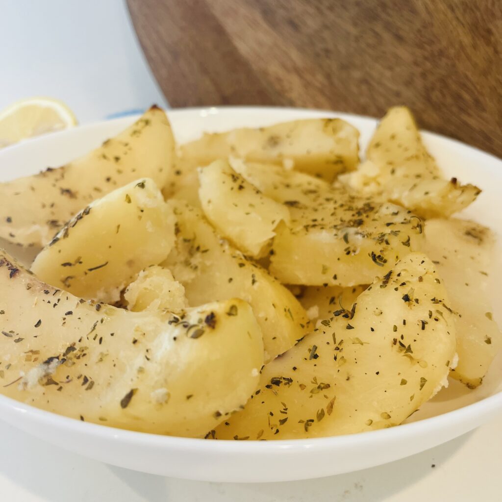 lemon-oregano roasted potatoes.
