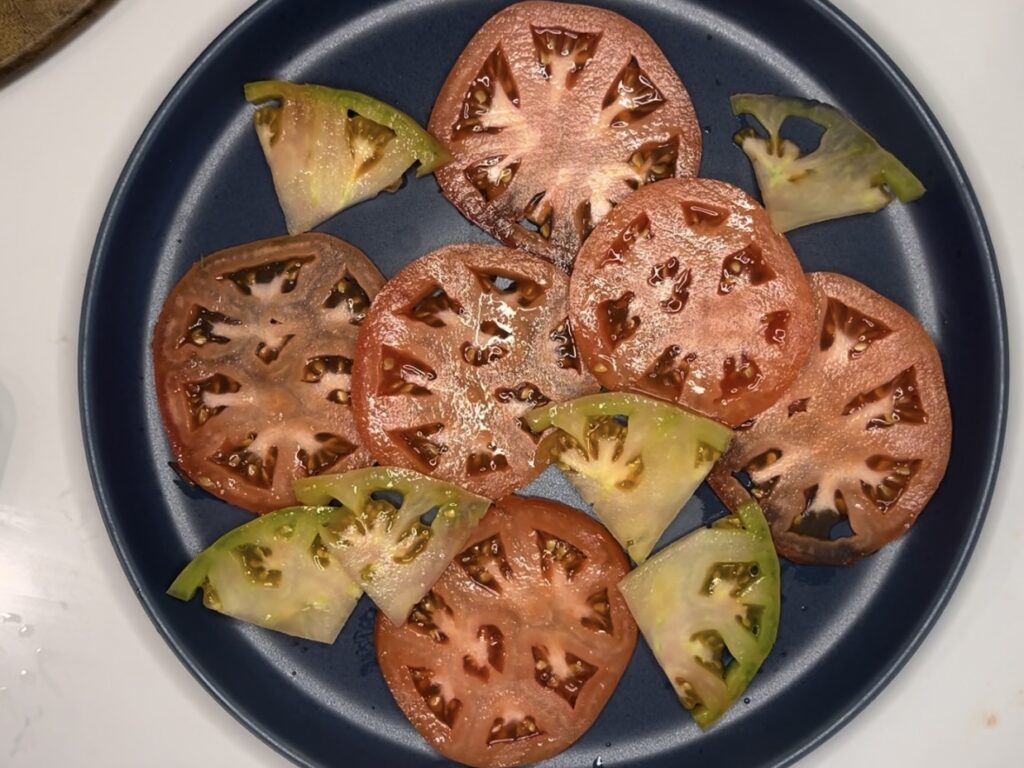 Plated tomatoes.
