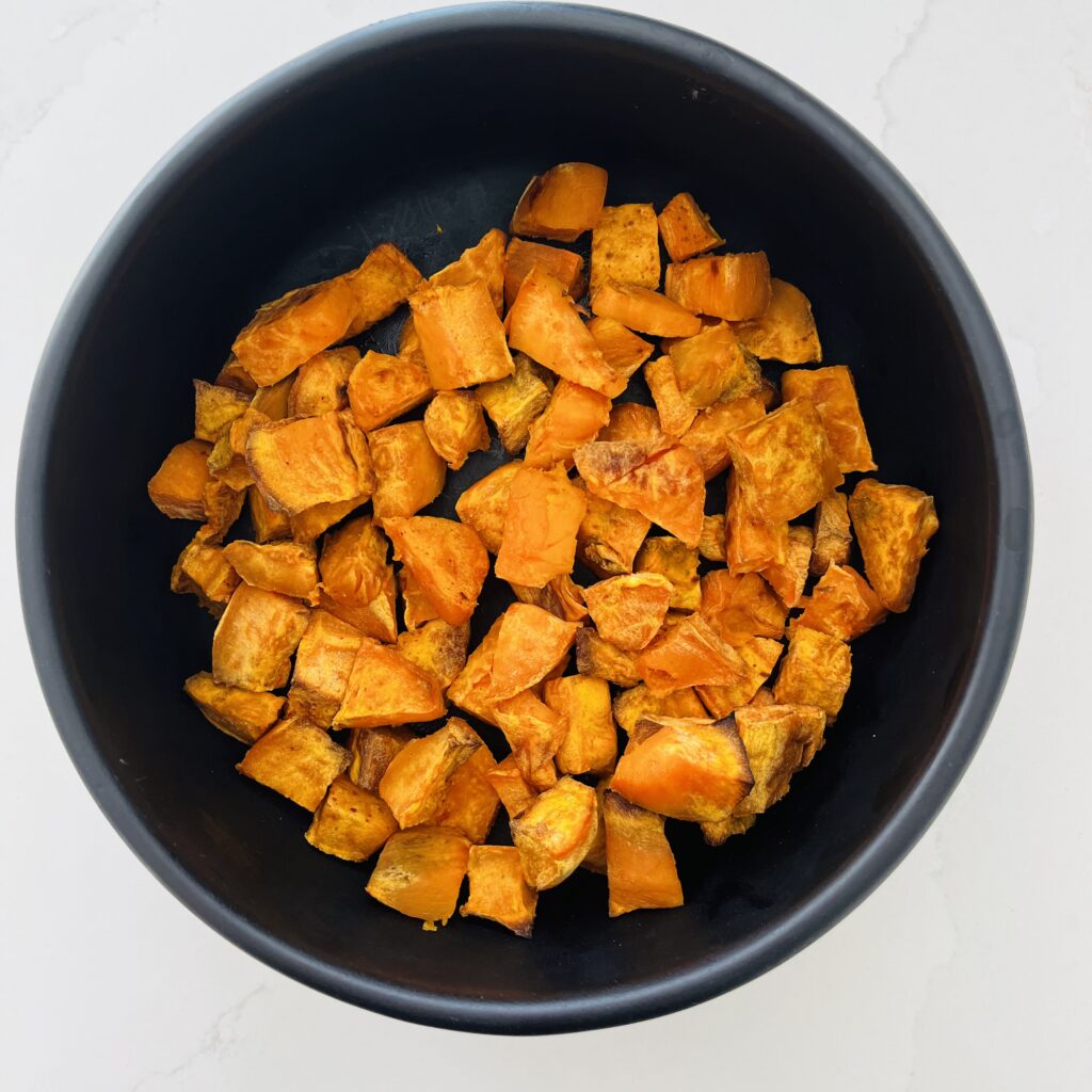 roasted sweet potato in a bowl