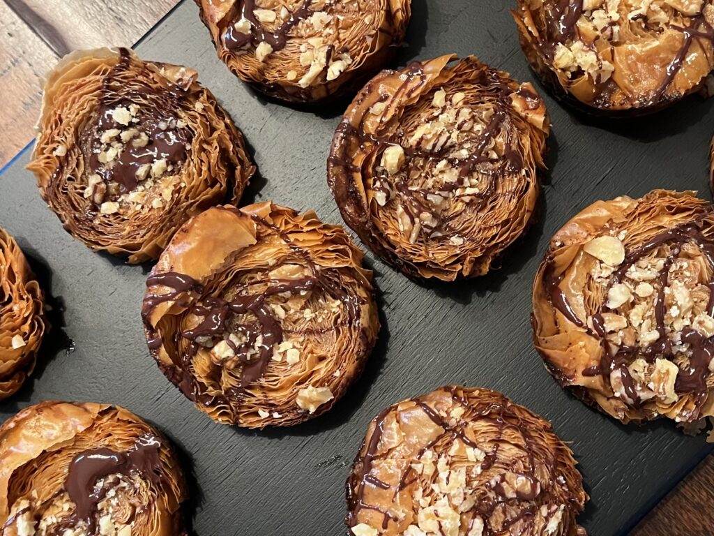 Chocolate and Walnut Phyllo Dessert