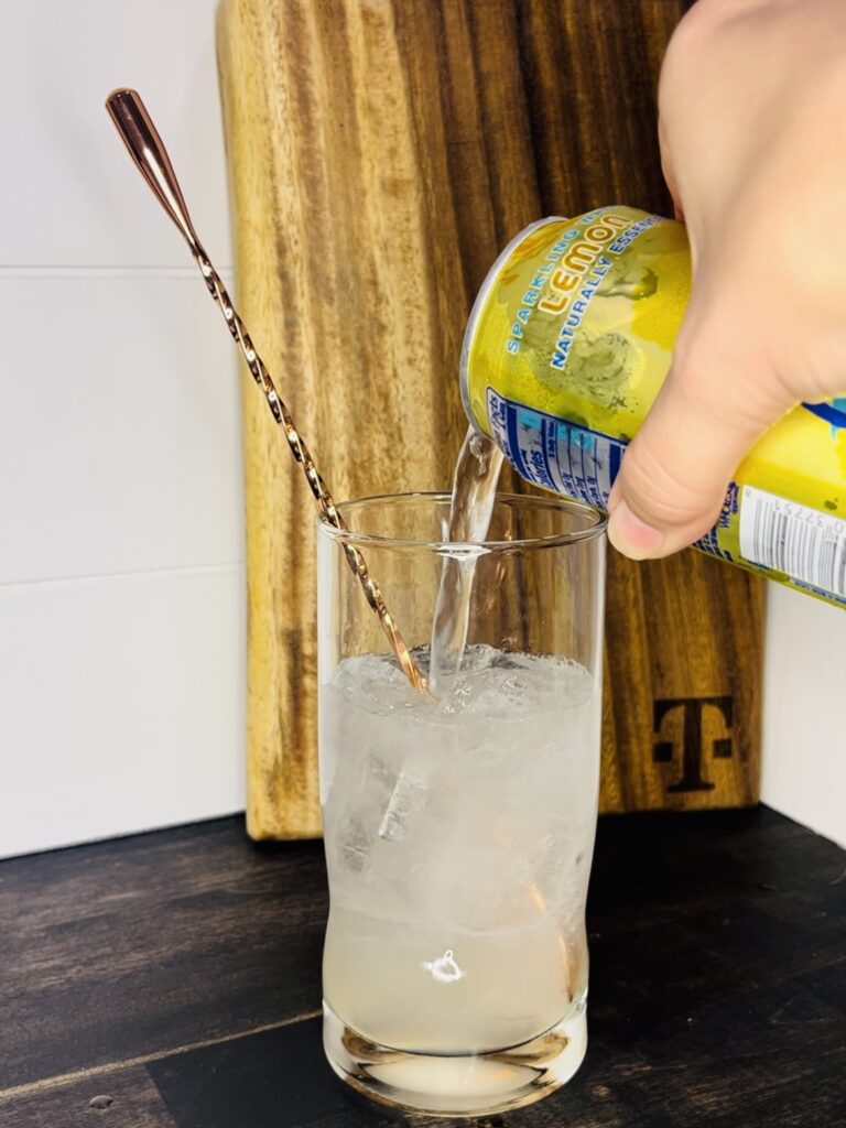 seltzer being poured into glass