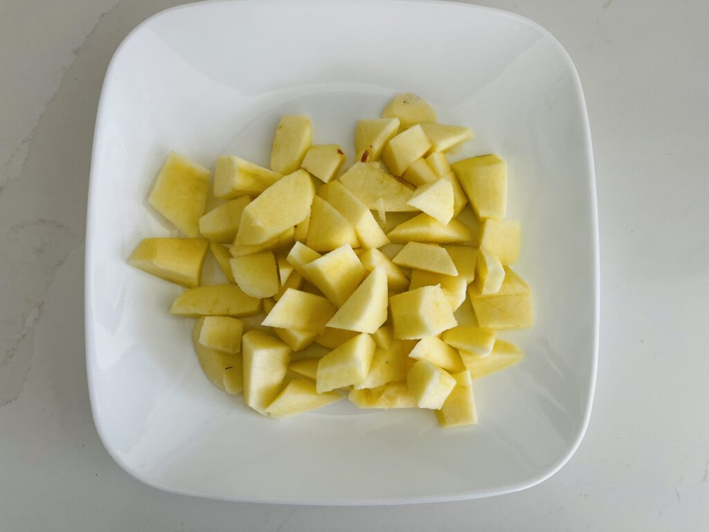 chopped apples
