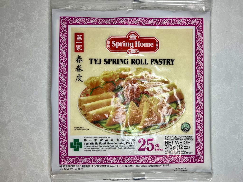 a package of spring roll pastry