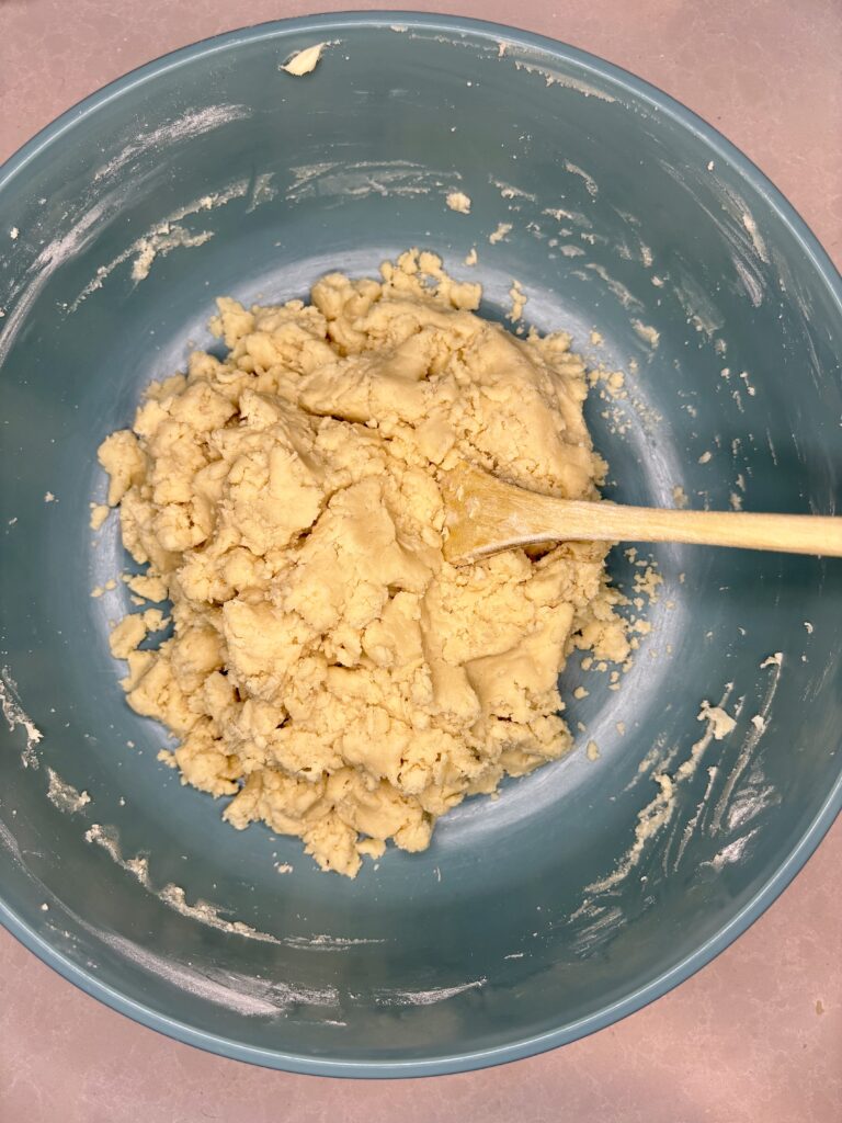 a bowl of smooth Russian tea cake dough