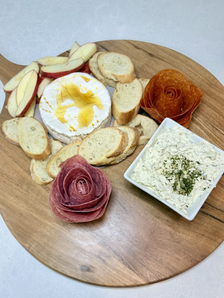 deli meat roses added to the board