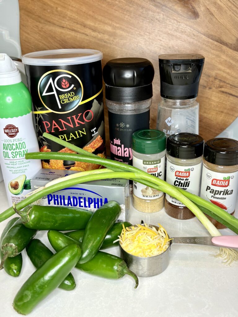 ingredients for jalapeno poppers on a counter