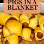 Pigs in a Blanket on a wooden board