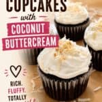 Chocolare Cupcakes wiht Coconut Buttercream