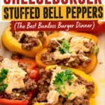 Easy cheeseburger, stuffed bell peppers