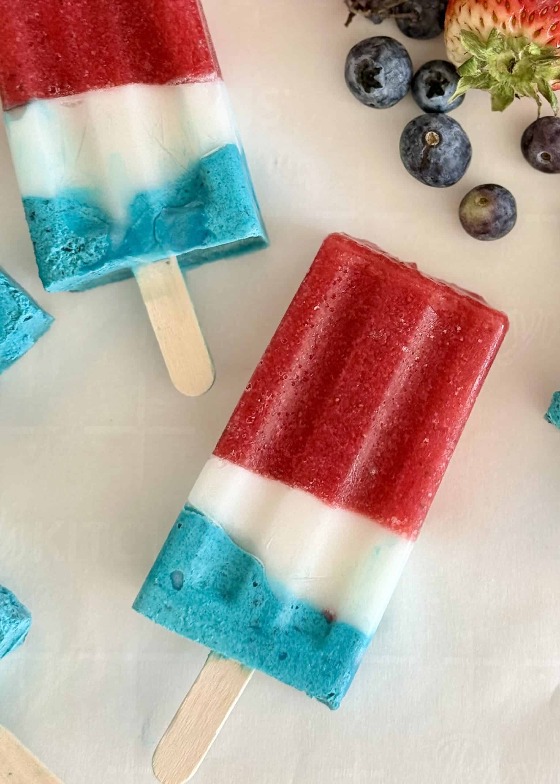 Red white and blue popsicles