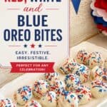 Red white and blue Oreo bites