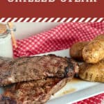 Grilled steak with potatoes