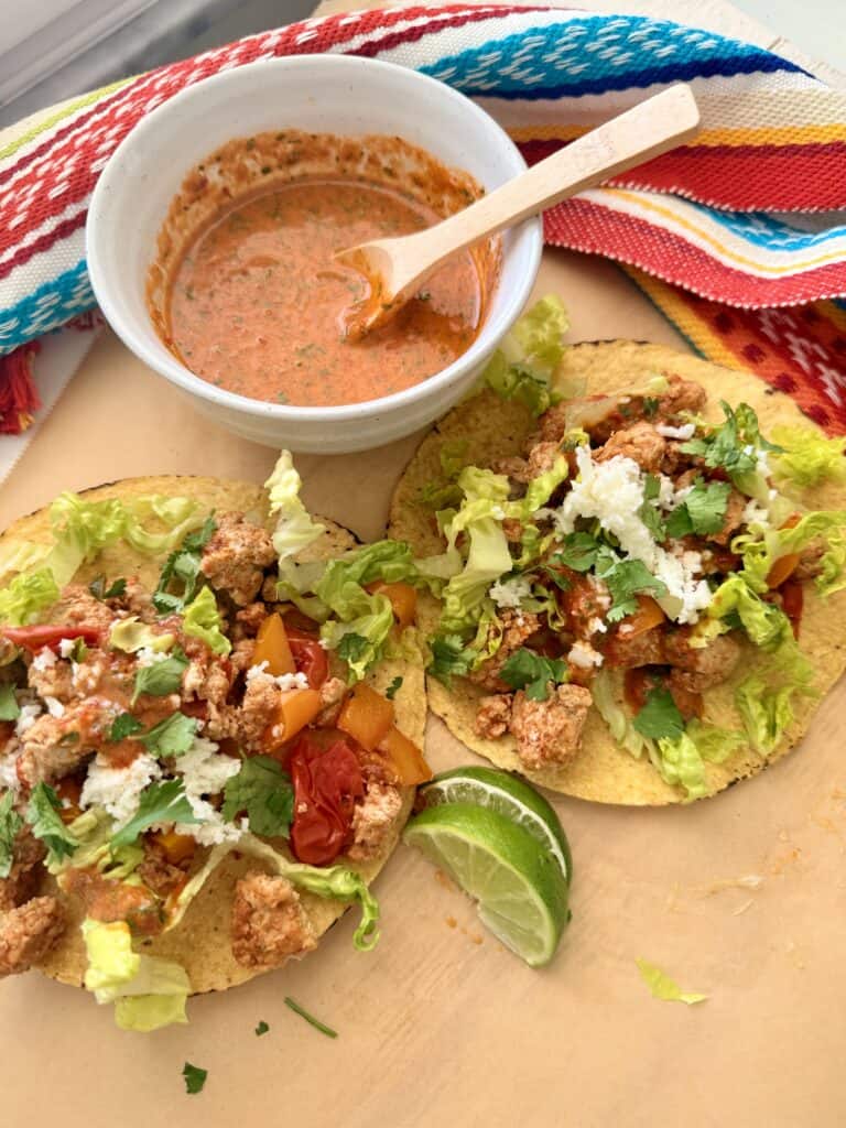 Chipotle Chicken Tostadas with Chipotle Honey Vinaigrette