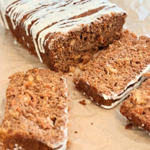 Easy Carrot Cake Loaf with Cream Cheese Drizzle