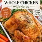 Slow cooker Whole Chicken with Herbs