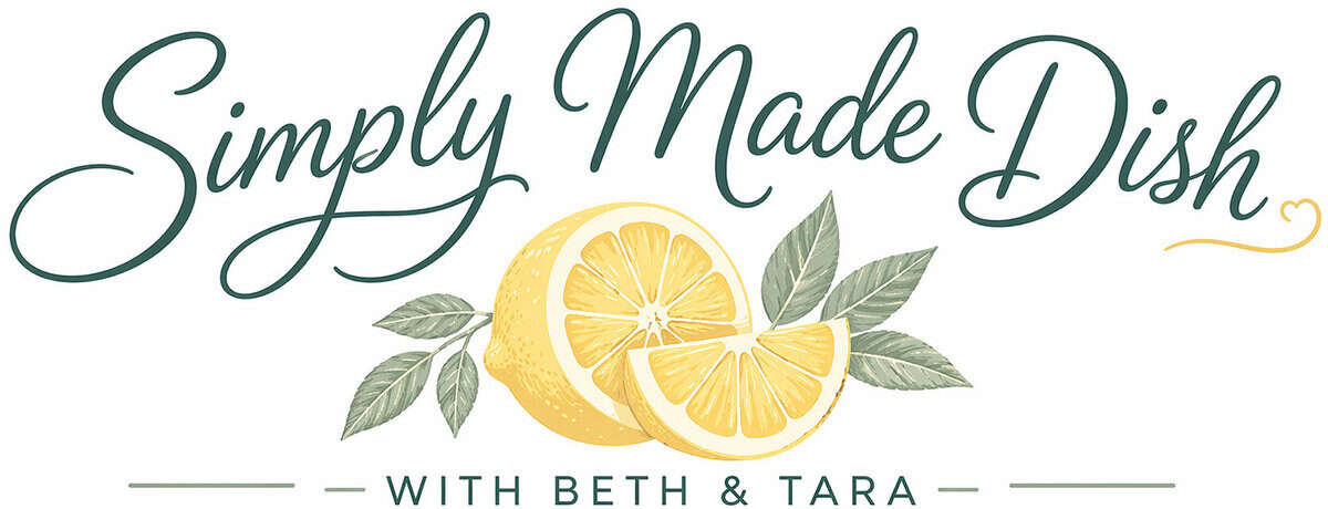 Logo for Simply Made Dish featuring a lemon slice and leaves, representing fresh, homemade recipes and culinary inspiration for food lovers.