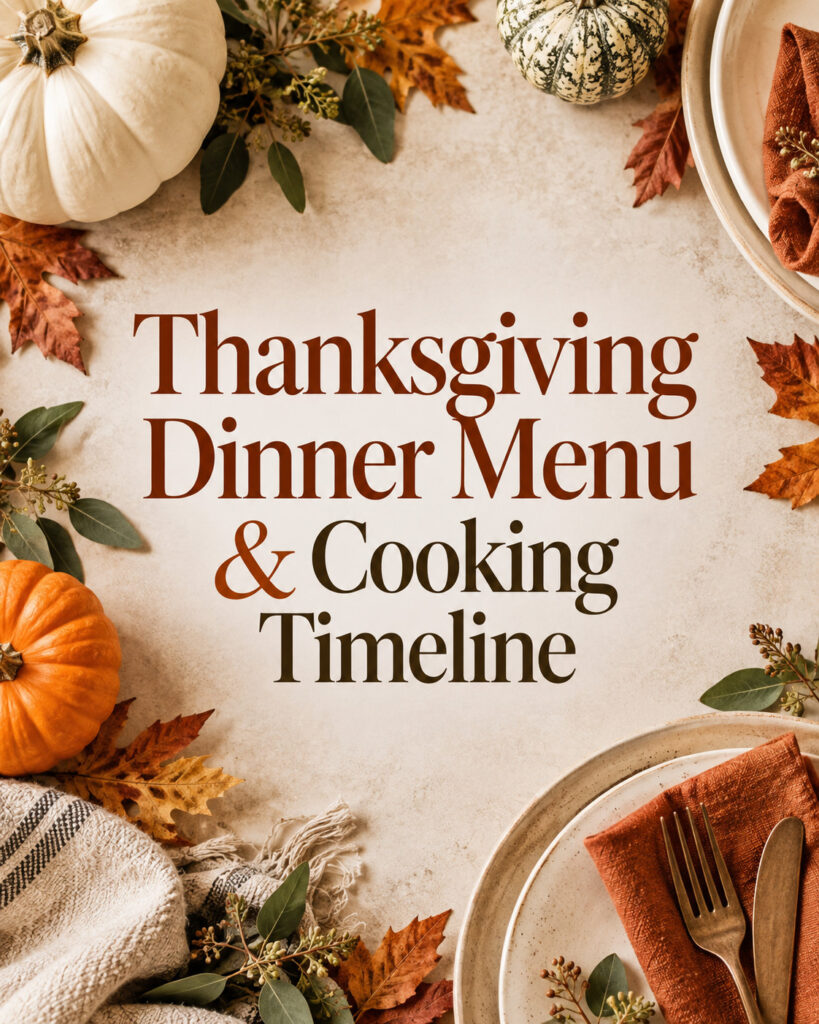 Thanksgiving Dinner Menu & Cooking Timeline
